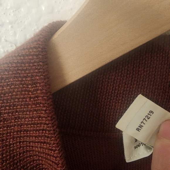 Pronto Uomo Brown 100% Extra Fine Merino Wool Sweater Mens Large - Picture 4 of 9